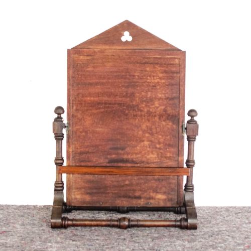 ANTIQUE VICTORIAN GOTHIC MAHOGANY SWING MIRROR - ADDITIONAL PHOTO 7