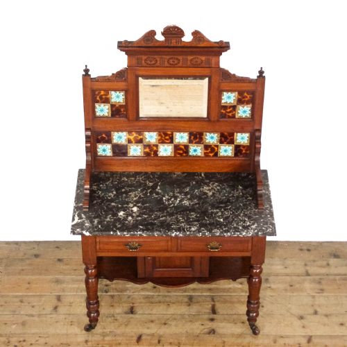 ANTIQUE EDWARDIAN MARBLE TOP WASHSTAND - ADDITIONAL PHOTO 7