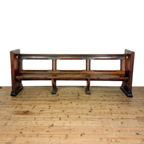 ANTIQUE 19TH CENTURY COTSWOLD OAK CHURCH PEW - ADDITIONAL PHOTO 1
