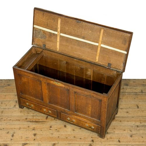 ANTIQUE LARGE OAK MULE CHEST - ADDITIONAL PHOTO 4