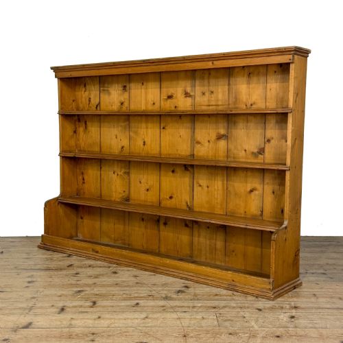Antique Long Narrow Pine Bookcase
