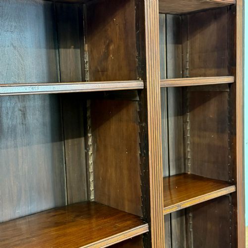fig 1. Antique 19th Century Mahogany Break Front Bookcase