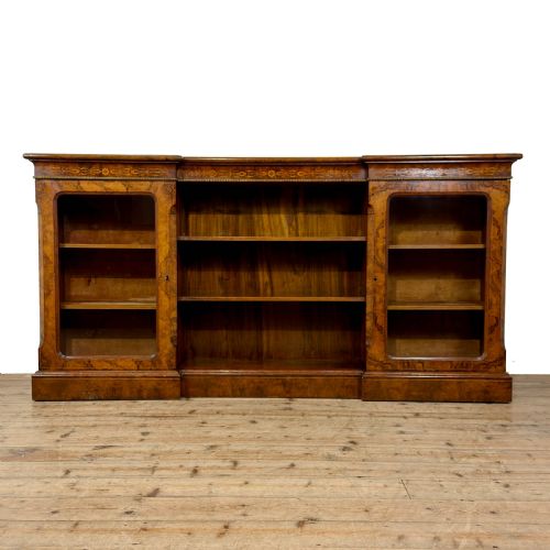 ANTIQUE VICTORIAN WALNUT GLAZED BOOKCASE