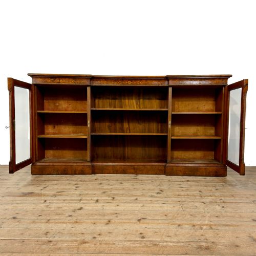 ANTIQUE VICTORIAN WALNUT GLAZED BOOKCASE - ADDITIONAL PHOTO 1