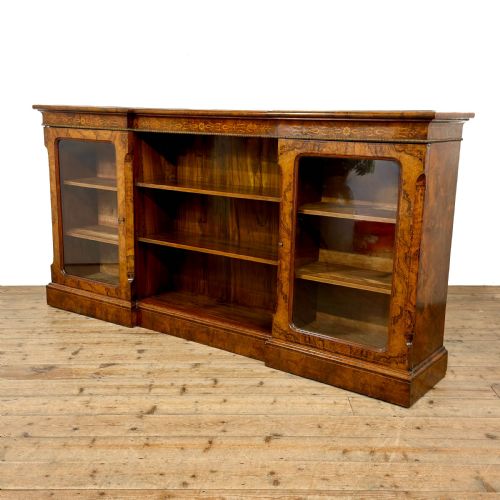 ANTIQUE VICTORIAN WALNUT GLAZED BOOKCASE - ADDITIONAL PHOTO 3
