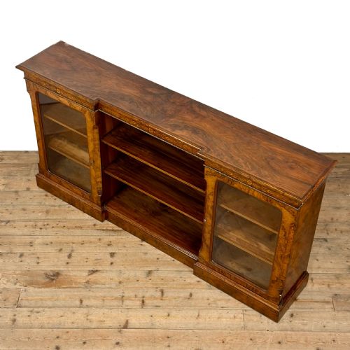 ANTIQUE VICTORIAN WALNUT GLAZED BOOKCASE - ADDITIONAL PHOTO 4