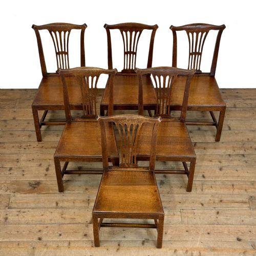 ANTIQUE SET OF SIX OAK DINING CHAIRS - ADDITIONAL PHOTO 1