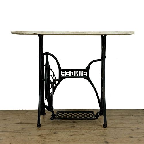 fig 2. Antique Singer Sewing Machine Table with Marble Top