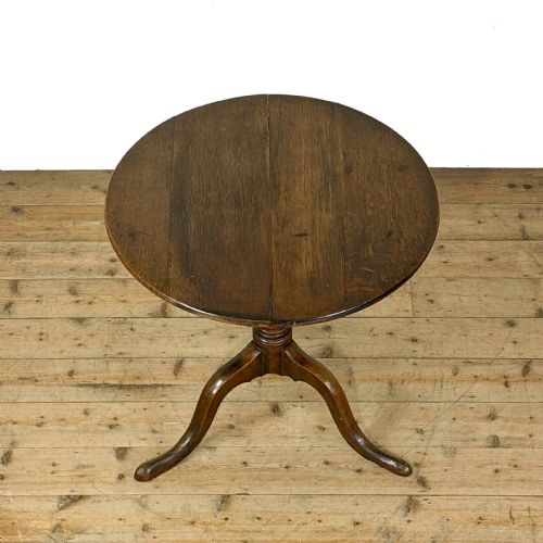 fig 1. Antique Oak Tilt Top Table

