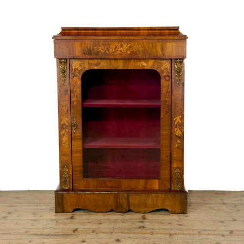ANTIQUE WALNUT INLAID PIER CABINET