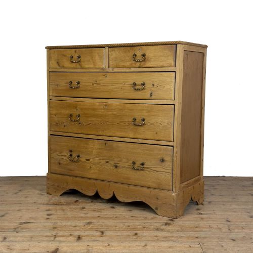 ANTIQUE STRIPPED PINE CHEST OF DRAWERS - ADDITIONAL PHOTO 6