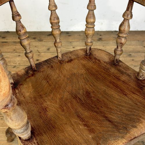 ANTIQUE CAPTAIN SMOKERS BOW ARMCHAIR - ADDITIONAL PHOTO 7