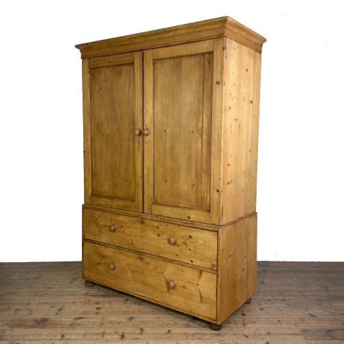ANTIQUE 19TH CENTURY PINE LINEN PRESS CUPBOARD - ADDITIONAL PHOTO 1