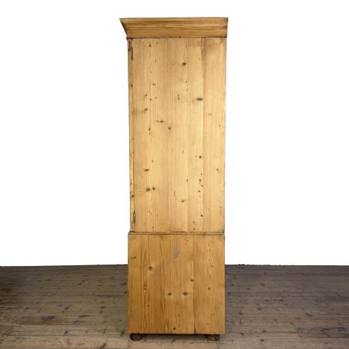 ANTIQUE 19TH CENTURY PINE LINEN PRESS CUPBOARD - ADDITIONAL PHOTO 2