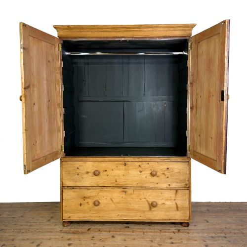 ANTIQUE 19TH CENTURY PINE LINEN PRESS CUPBOARD - ADDITIONAL PHOTO 7