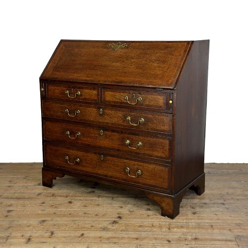 ANTIQUE GEORGIAN OAK WRITING BUREAU - ADDITIONAL PHOTO 6