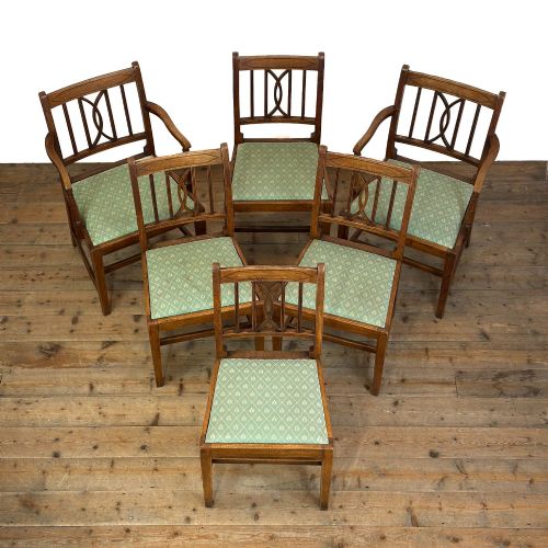 ANTIQUE SET OF SIX COUNTRY OAK DINING CHAIRS - ADDITIONAL PHOTO 1
