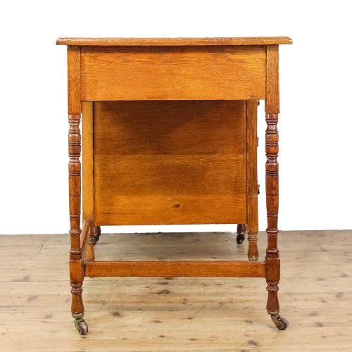 ANTIQUE EDWARDIAN OAK SMALL WRITING DESK - ADDITIONAL PHOTO 2