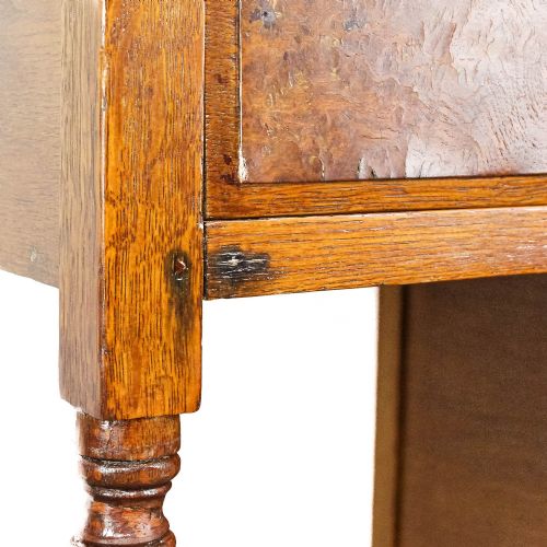 ANTIQUE EDWARDIAN OAK SMALL WRITING DESK - ADDITIONAL PHOTO 3