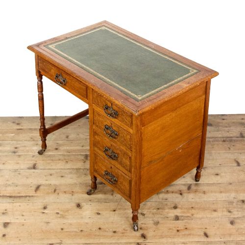 ANTIQUE EDWARDIAN OAK SMALL WRITING DESK - ADDITIONAL PHOTO 7