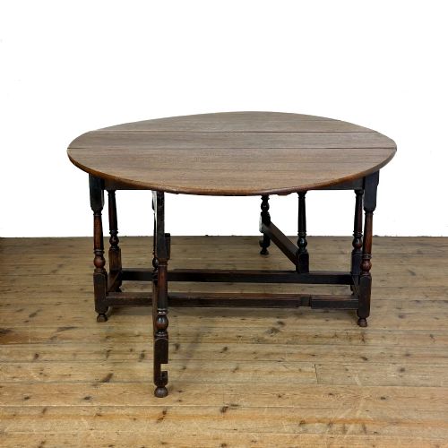 fig 1. Antique Georgian Oak Gate Leg Dining Table