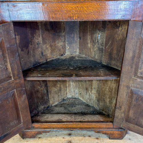 fig 1. Antique Welsh 18th Century Oak Corner Cupboard