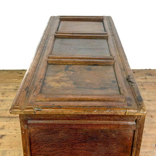 ANTIQUE 18TH CENTURY OAK COFFER - ADDITIONAL PHOTO 9
