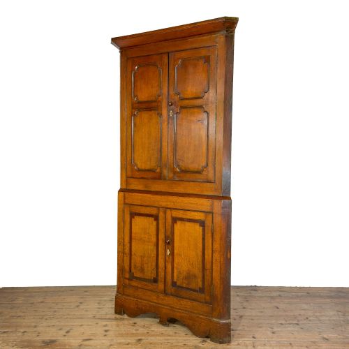 ANTIQUE GEORGIAN OAK CORNER CABINET - ADDITIONAL PHOTO 3
