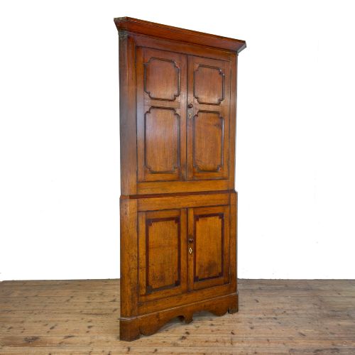 ANTIQUE GEORGIAN OAK CORNER CABINET - ADDITIONAL PHOTO 5