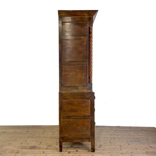 ANTIQUE 19TH CENTURY OAK LINEN PRESS CUPBOARD - ADDITIONAL PHOTO 8
