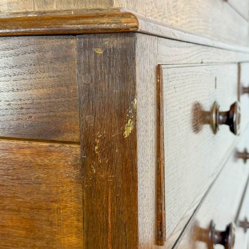 ANTIQUE 19TH CENTURY OAK LINEN PRESS CUPBOARD - ADDITIONAL PHOTO 9