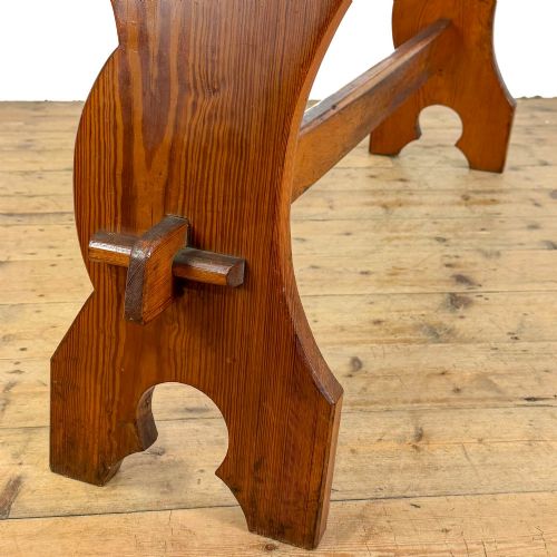 ANTIQUE PINE ORGAN BENCH SIDE TABLE - ADDITIONAL PHOTO 3