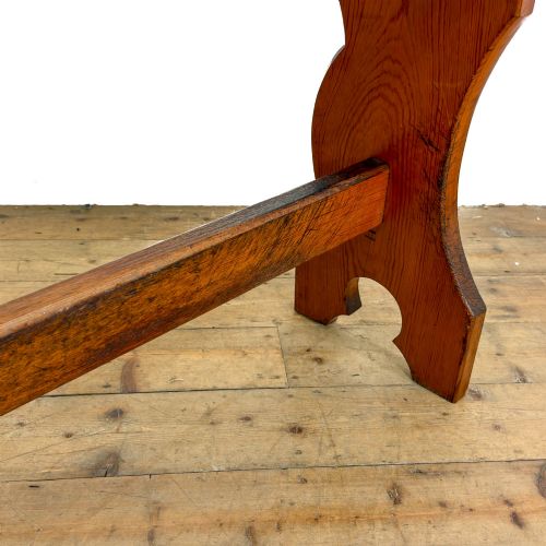 ANTIQUE PINE ORGAN BENCH SIDE TABLE - ADDITIONAL PHOTO 8