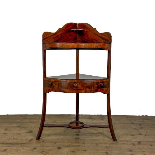 ANTIQUE MAHOGANY GEORGIAN CORNER WASHSTAND
