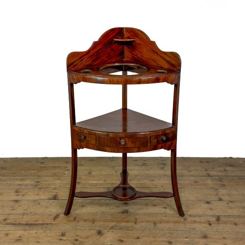 ANTIQUE MAHOGANY GEORGIAN CORNER WASHSTAND - ADDITIONAL PHOTO 1