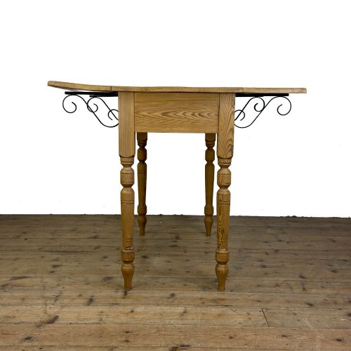 ANTIQUE PINE DROP LEAF KITCHEN TABLE - ADDITIONAL PHOTO 7