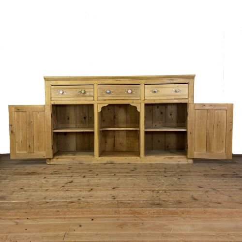 ANTIQUE VICTORIAN PINE DRESSER BASE SIDEBOARD - ADDITIONAL PHOTO 3