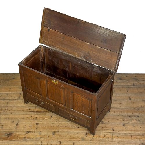 ANTIQUE 18TH CENTURY OAK MULE CHEST - ADDITIONAL PHOTO 4