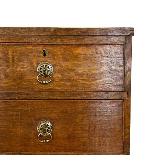ANTIQUE 19TH CENTURY OAK CHEST OF DRAWERS - ADDITIONAL PHOTO 1