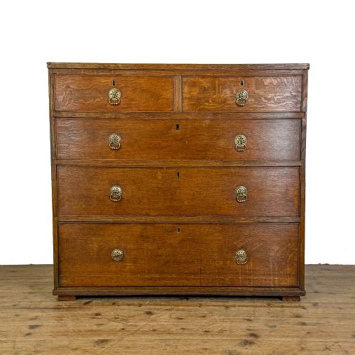 ANTIQUE 19TH CENTURY OAK CHEST OF DRAWERS - ADDITIONAL PHOTO 7
