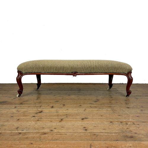 ANTIQUE VICTORIAN UPHOLSTERED WINDOW SEAT - ADDITIONAL PHOTO 1