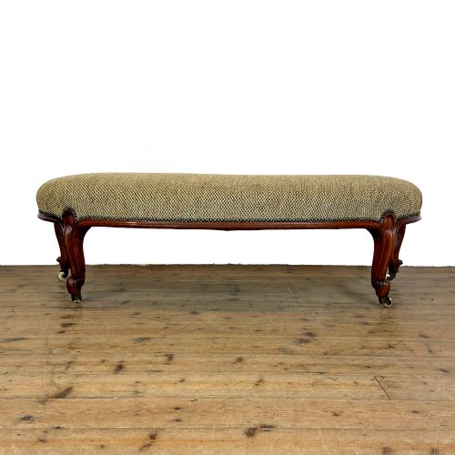 ANTIQUE VICTORIAN UPHOLSTERED WINDOW SEAT - ADDITIONAL PHOTO 5