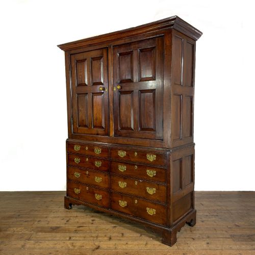 ANTIQUE GEORGIAN OAK LIVERY CUPBOARD - ADDITIONAL PHOTO 11