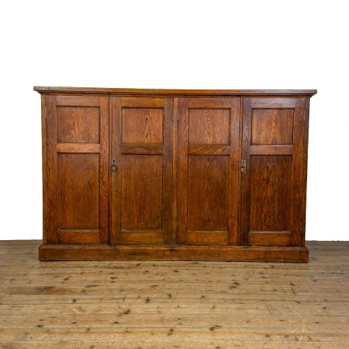 Antique Large Oak School Cupboard
