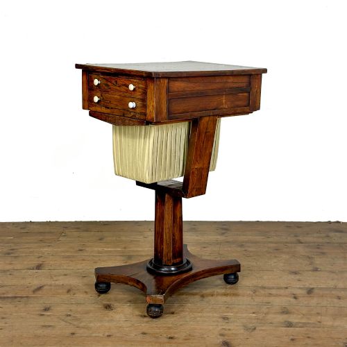 ANTIQUE 19TH CENTURY ROSEWOOD WORK TABLE - ADDITIONAL PHOTO 2