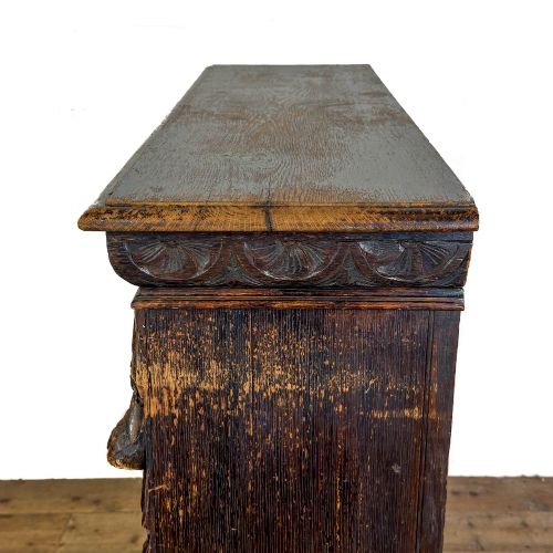 ANTIQUE CARVED OAK OPEN BOOKCASE - ADDITIONAL PHOTO 4