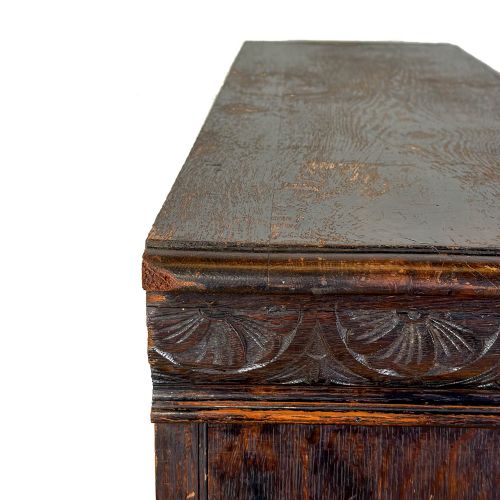 ANTIQUE CARVED OAK OPEN BOOKCASE - ADDITIONAL PHOTO 7