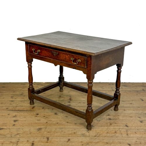 ANTIQUE 18TH CENTURY OAK LOWBOY SIDE TABLE - ADDITIONAL PHOTO 2