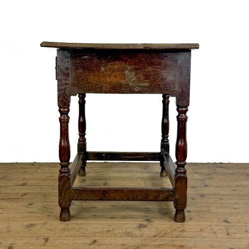 ANTIQUE 18TH CENTURY OAK LOWBOY SIDE TABLE - ADDITIONAL PHOTO 3
