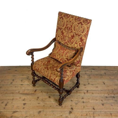 ANTIQUE WALNUT ELBOW CHAIR - ADDITIONAL PHOTO 5